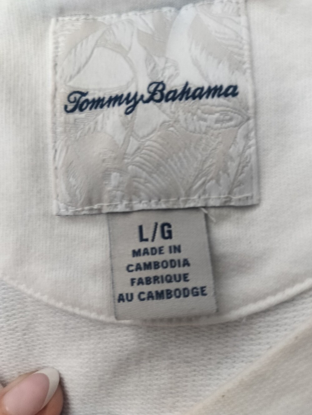 Tommy Bahama Long Sleeve Palm Graphic Sweatshirt - White/Blue - Picture 2 of 4
